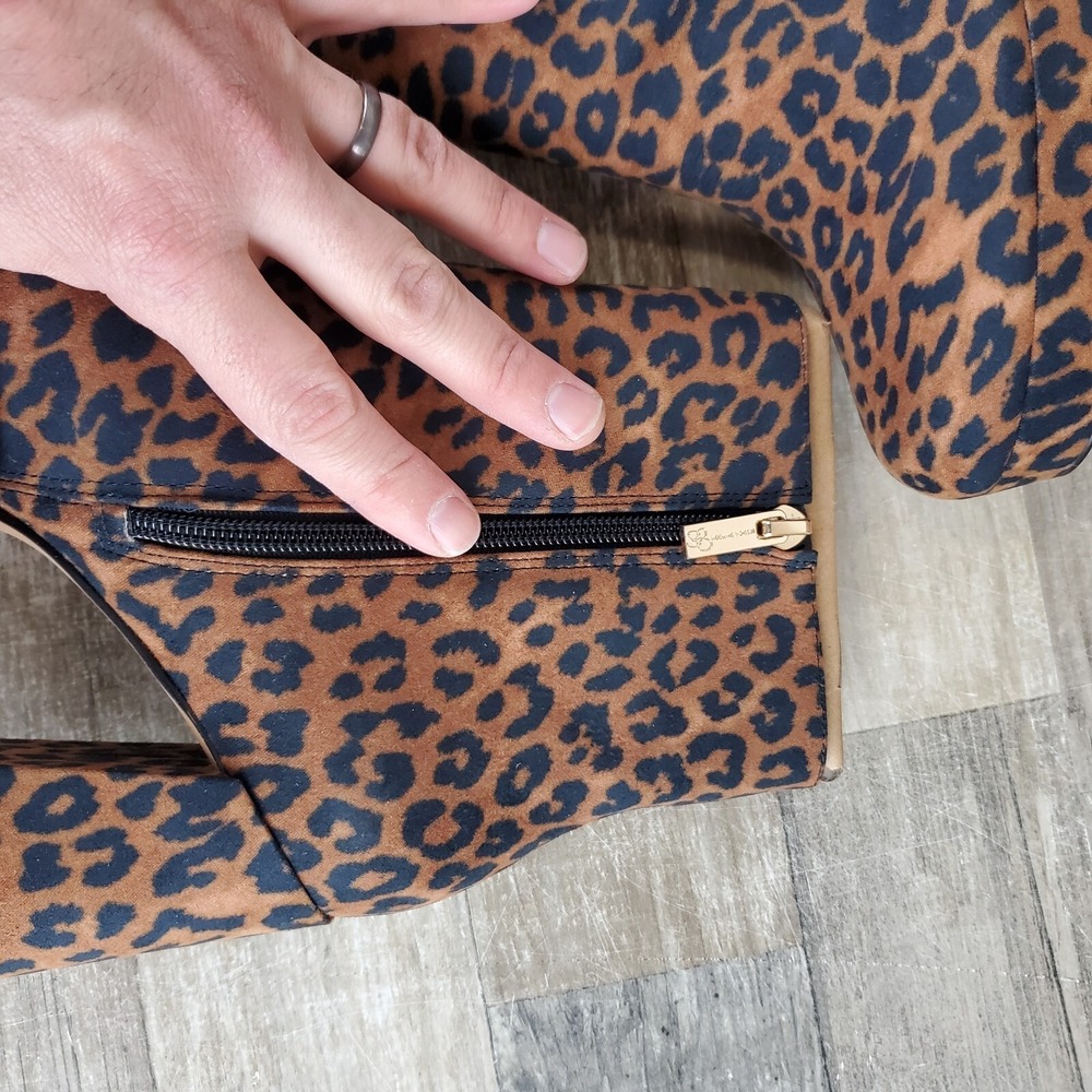 Jessica Simpson Rexura Booties Womens Sz 8.5 M Natural Safari Leopard Leather - Picture 3 of 12